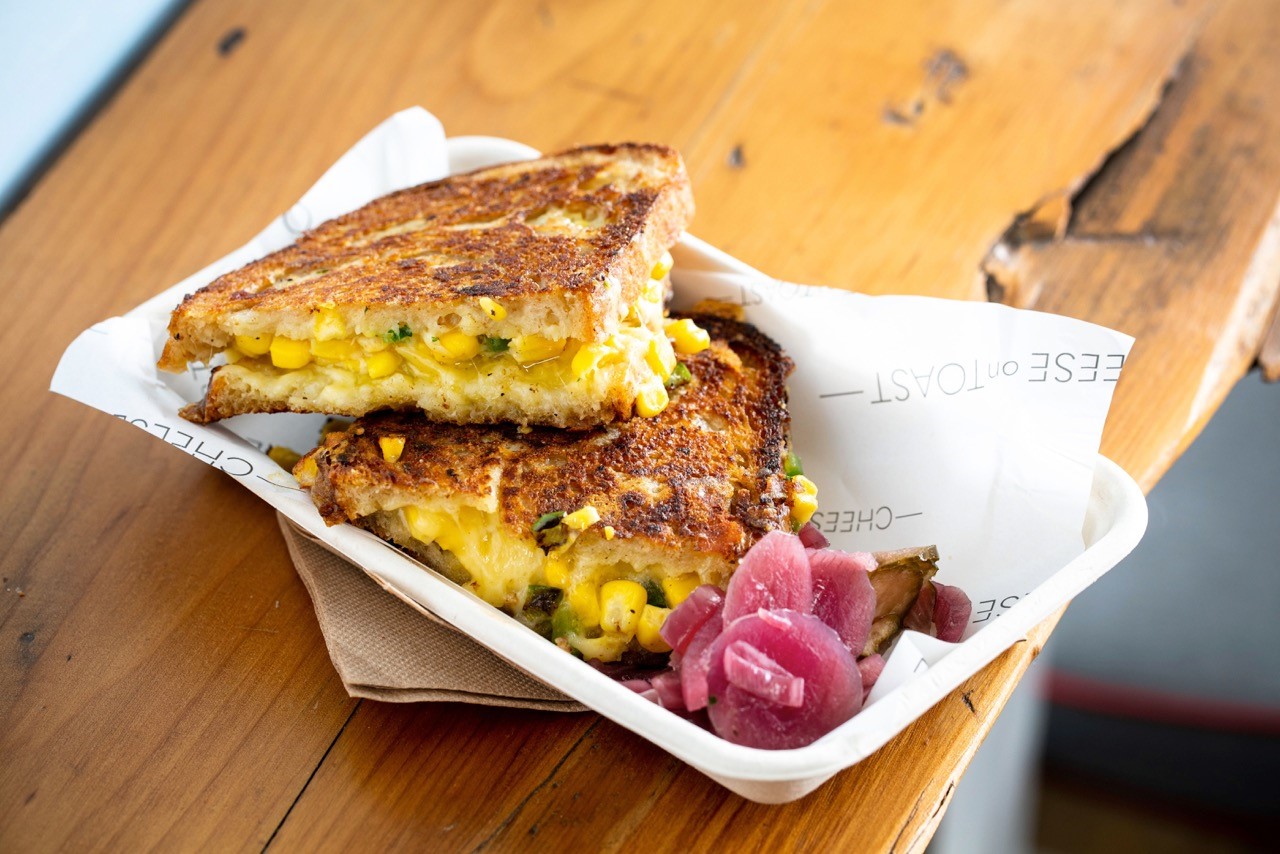 Cheese on Toast - Creamed Corn Toasted Sandwich