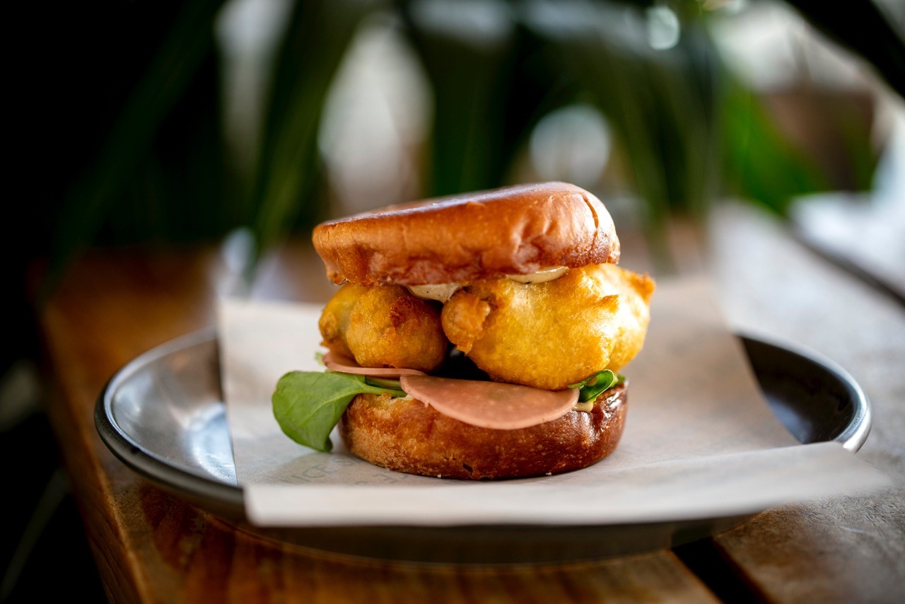 Saint Alice - Fried Oyster Brioche McMuffin