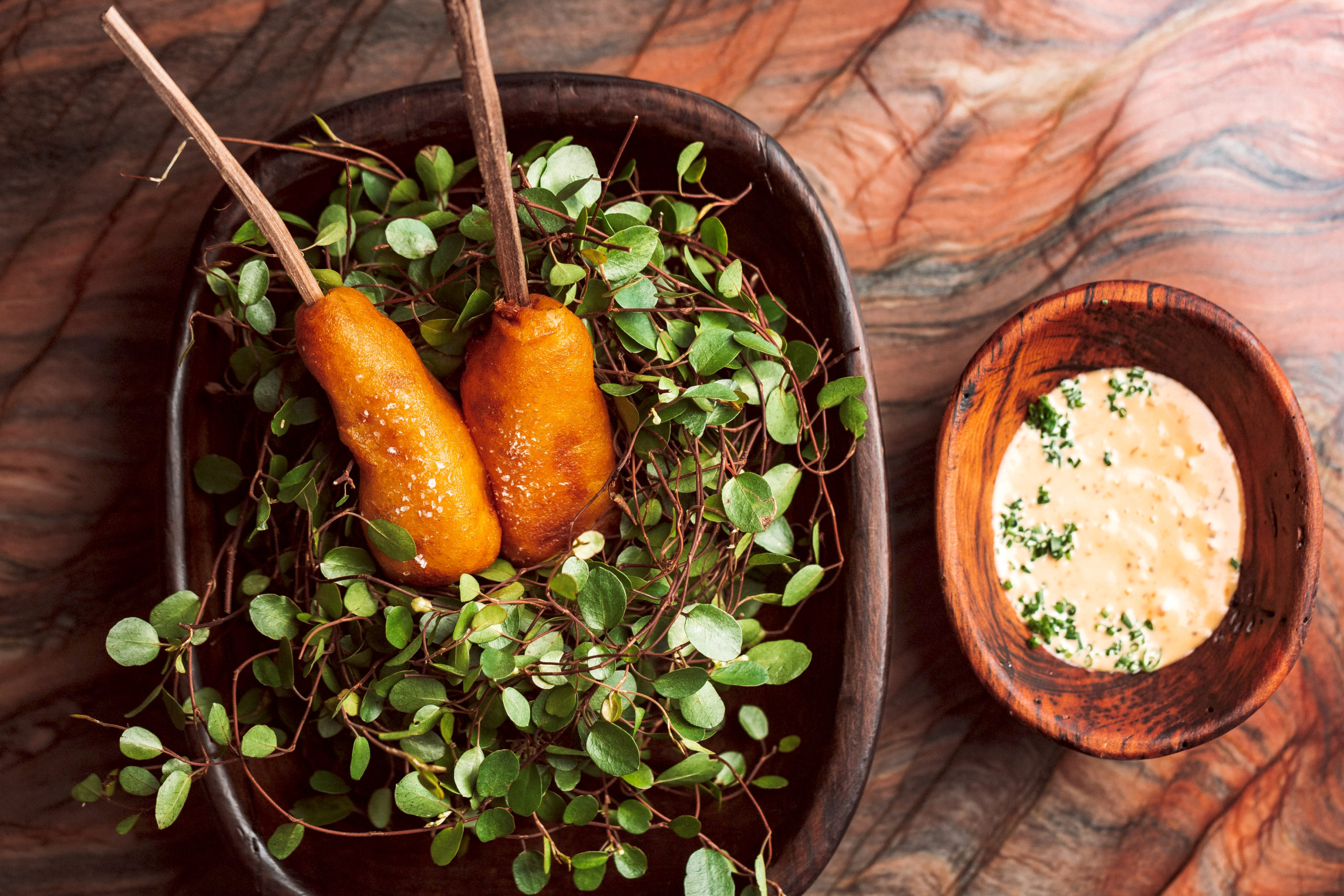 Ahi - Scampi Corn Dogs