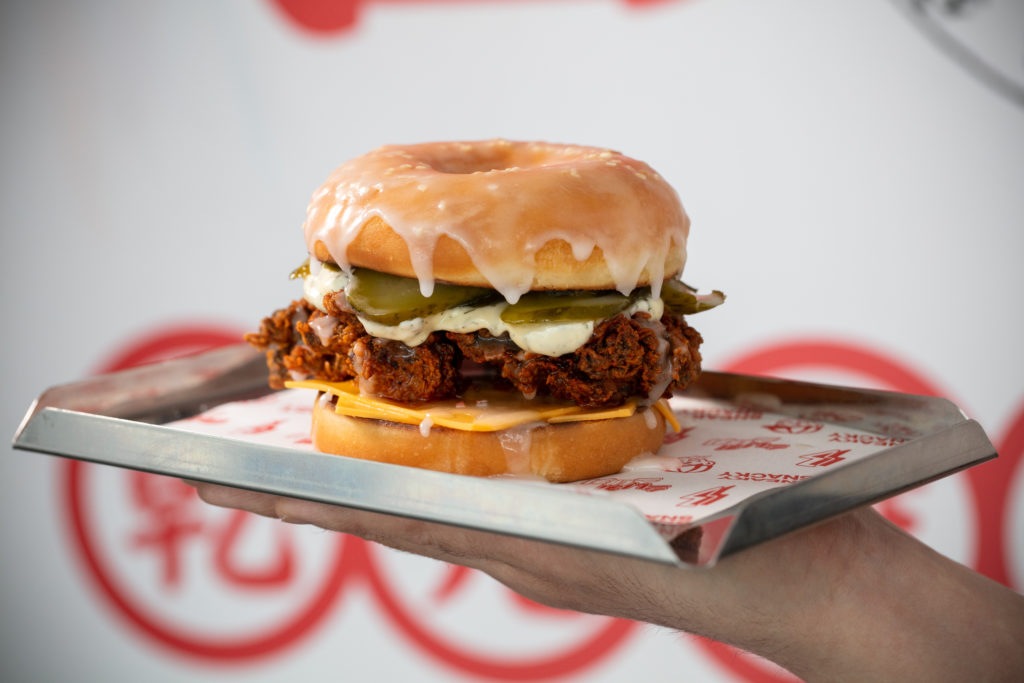 Sneaky Snacky - Hot Chicken Donut Burger