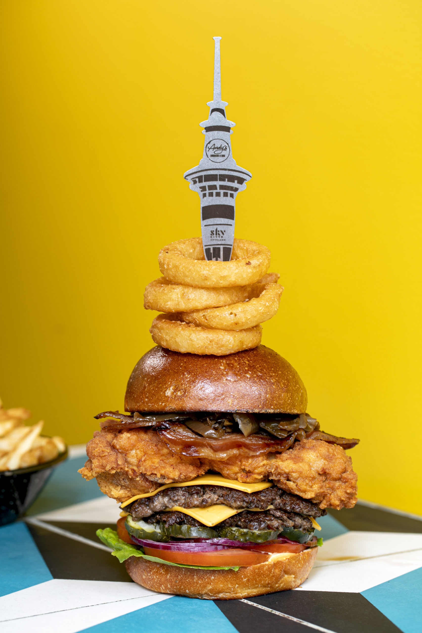 Andy's Burger & Bar - Andy's Tower Burger - Iconic Eats Auckland 